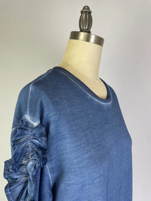 Oil Dye Top with sleeve Ruffle Detail (D1932RR) Fjord