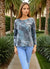 Scoop Neck Sweater-like Top - Teal