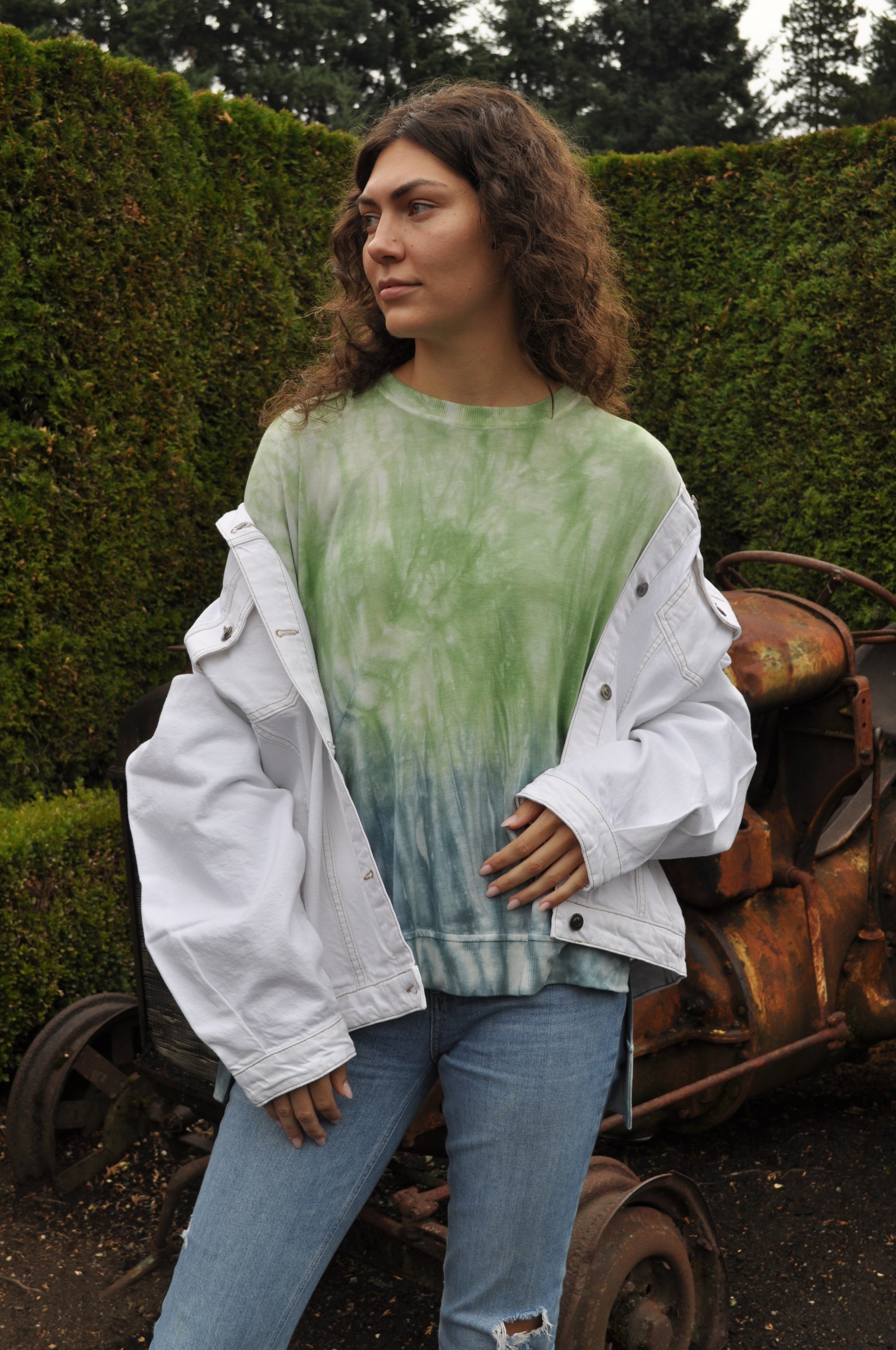 Dip Dye Sweatshirt w/ Side Seam Slits