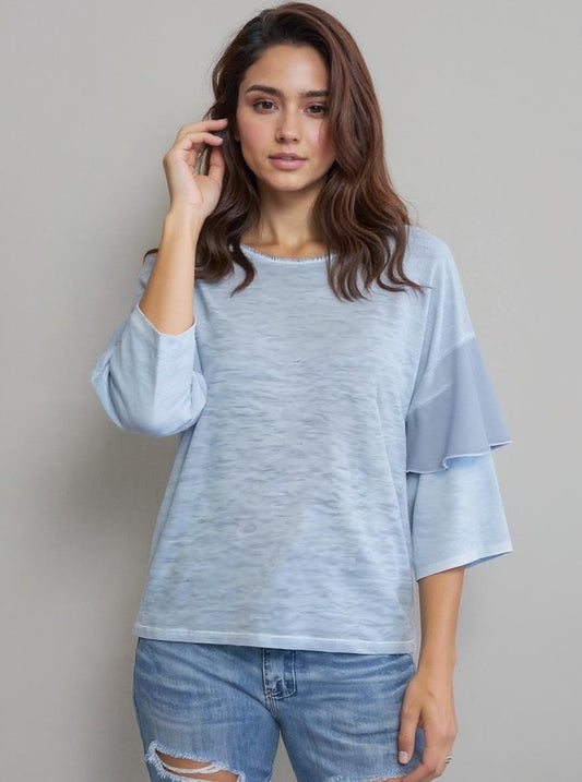Double Layer Sleeve Oil Dye Top -- Nissi D190764
