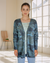 Camo Button Up Boyfriend Cardigan - Tapestry Camo (D190361)