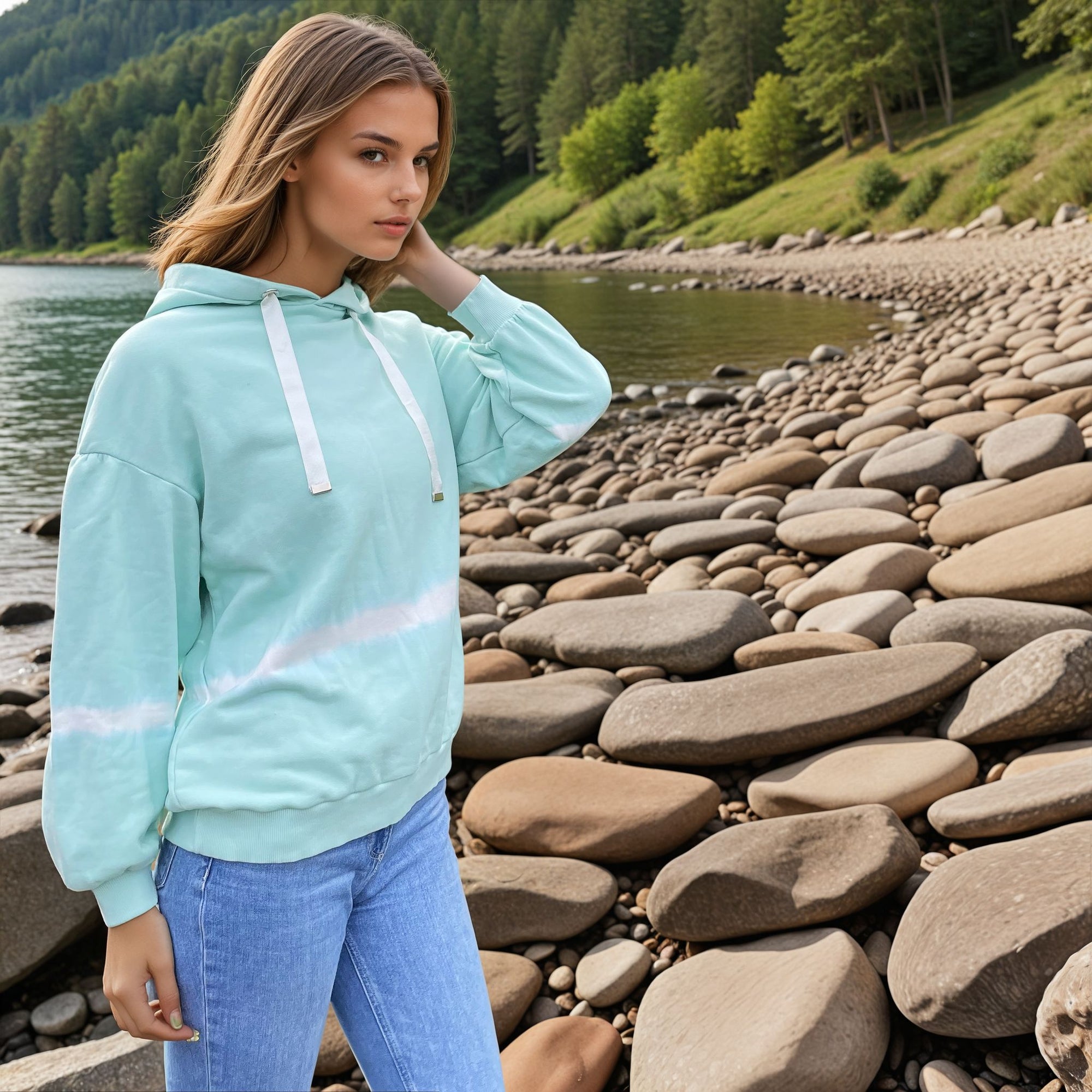 Hooded Cotton Sweatshirt Tie Dye  Kona Walker (Y26536)