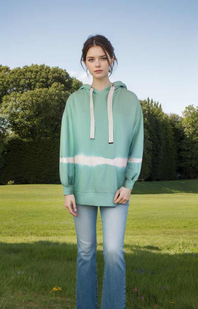 Hooded Cotton Sweatshirt Tie Dye  Kona Walker (Y26536)