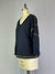 V-Neck and Contrast Stitching Sweatshirt -- Navy (Y552)