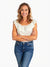 Ruffle Shoulder Top -- White (D190757)