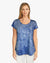 Scoop Neck Short Sleeve Tea Dye Top with Curved Hem (D190738S) Lugano