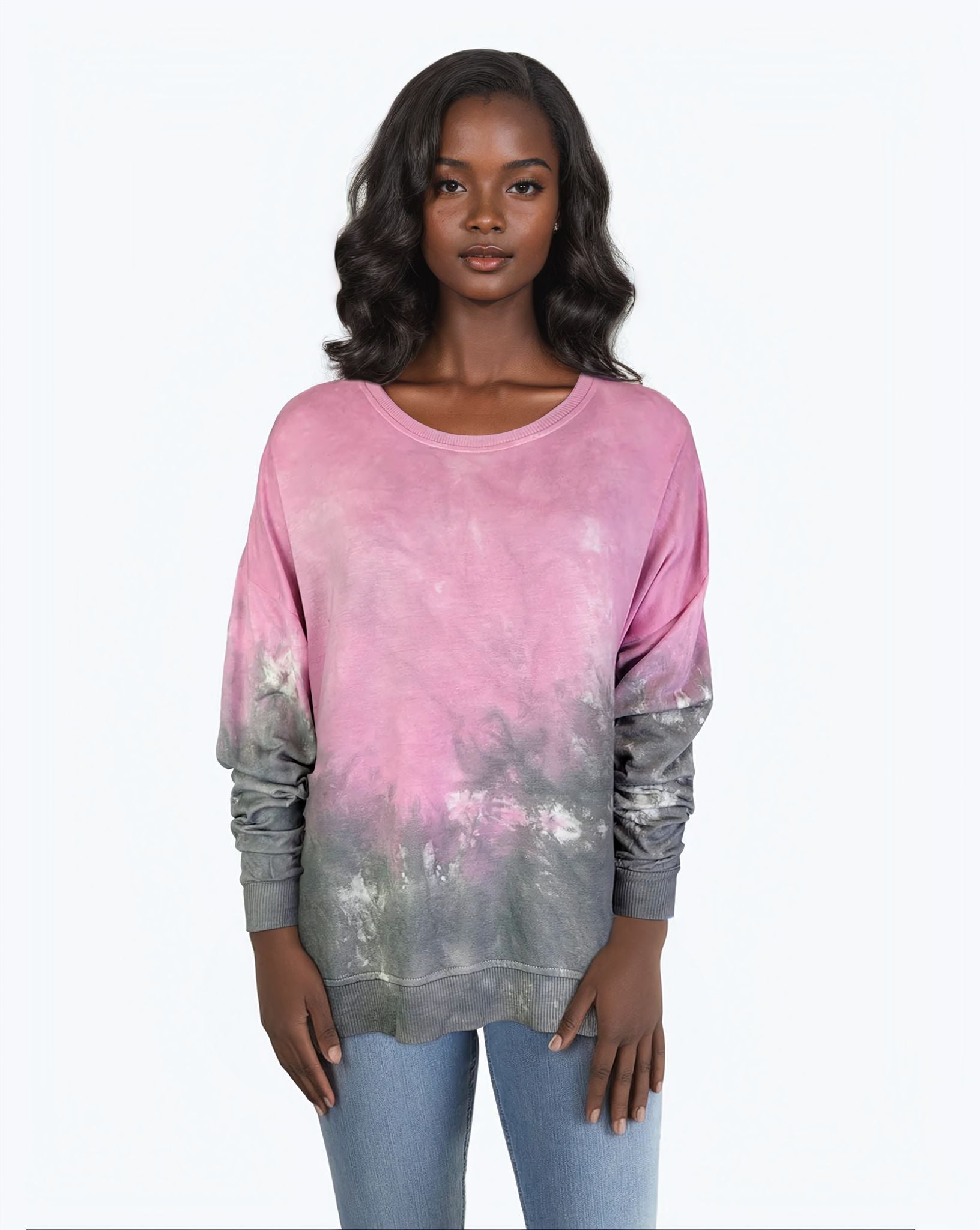 Dip Dye Sweatshirt w/ Side Seam Vents -- Beau Falcon (D190645)