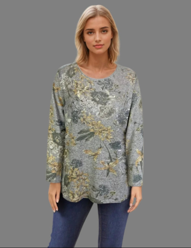 Scoop Neck Sweater-like Top - Yellow