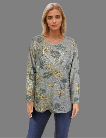 Scoop Neck Sweater-like Top - Yellow