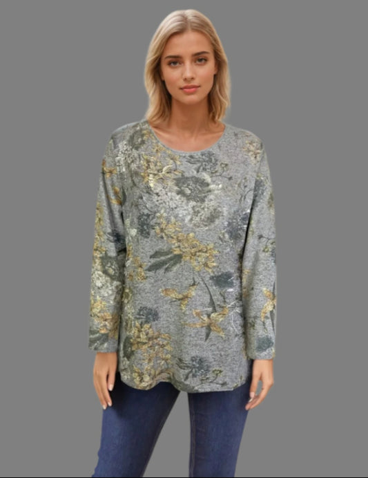 Scoop Neck Sweater-like Top - Yellow