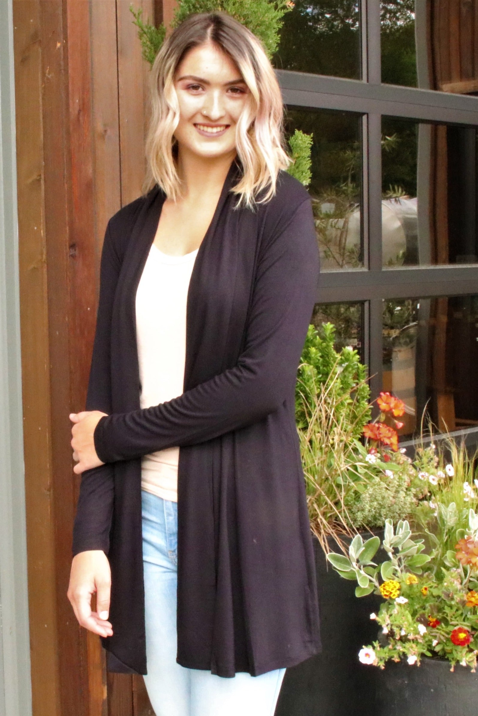 Long Sleeve Open Front Cardigan