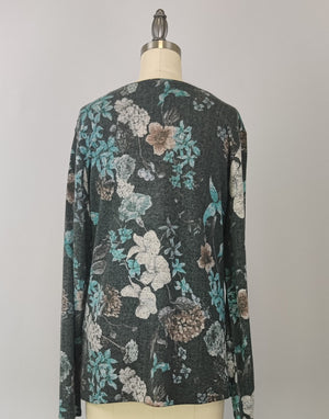 Scoop Neck Sweater-like Top - Teal