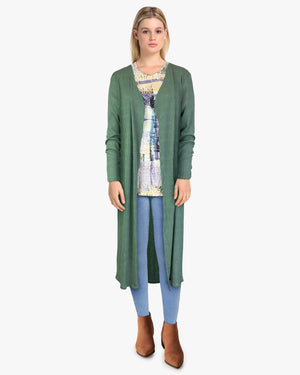 Decolte Side Slit Knit Cardigan Duster - Iris (DC190321)