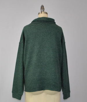 Roll Neck Sweater-like Top - Emerald Green (D190479R)