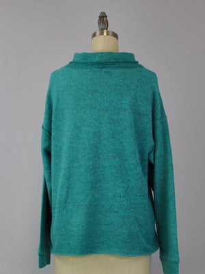 Roll Neck Sweater-like Top - Turquoise (D190479R)