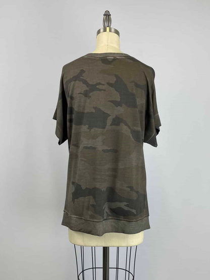 Cutoff Sleeve Camo Top -- S/S (D190525)