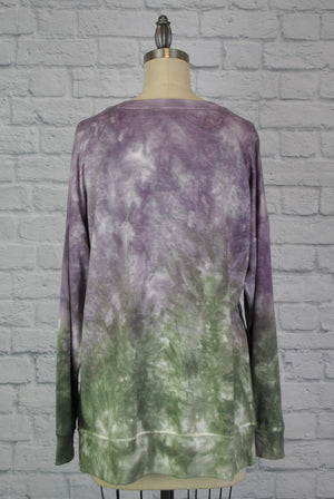 Dip Dye Sweatshirt w/ Side Seam Vents-- Cendre Rosin (D190645)