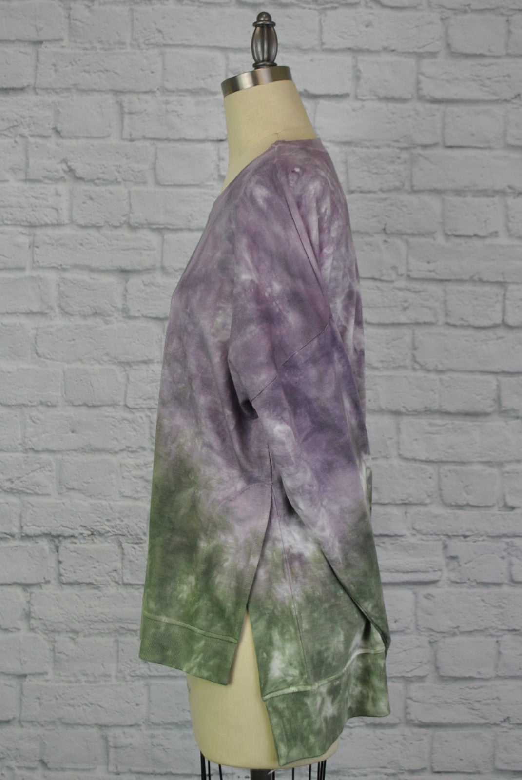 Dip Dye Sweatshirt w/ Side Seam Vents-- Cendre Rosin (D190645)