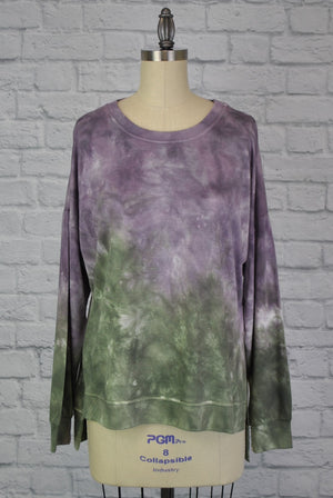 Dip Dye Sweatshirt w/ Side Seam Vents-- Cendre Rosin (D190645)