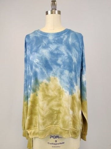 Dip Dye Sweatshirt w/ Side Seam Vents -- Fjord (D190645)