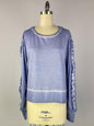 Ruffle Sleeve Oil Dye Top w/ Rib Trim - Capri