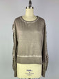 Ruffle Sleeve Oil Dye Top w/ Rib Trim - Satellite
