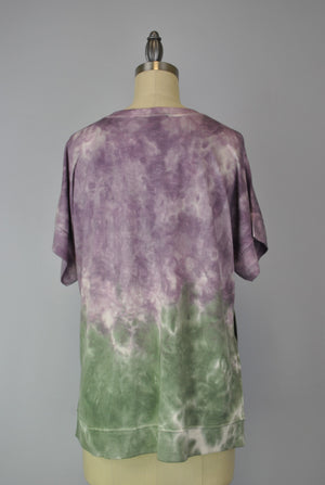 Cutoff Sleeve Tie Dye Top -- Cendre Rosin S/S (D190692)