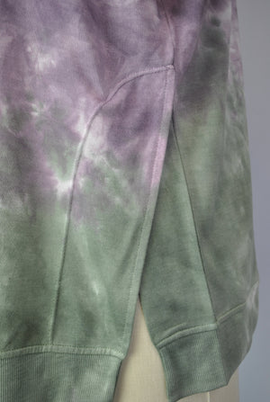 Cutoff Sleeve Tie Dye Top -- Cendre Rosin S/S (D190692)