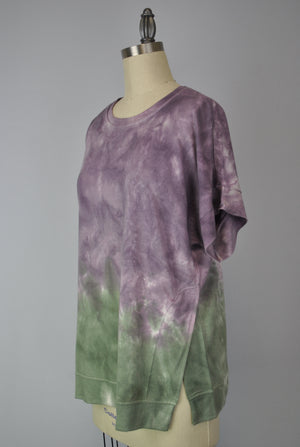 Cutoff Sleeve Tie Dye Top -- Cendre Rosin S/S (D190692)