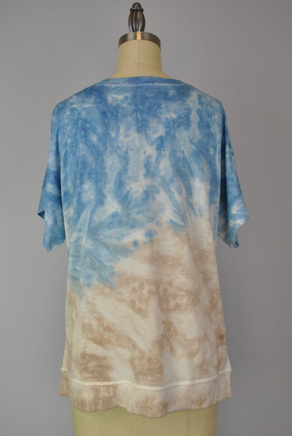 Cutoff Sleeve Tie Dye Top -- Fjord Moonrock S/S (D190692)