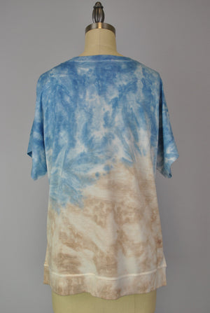 Cutoff Sleeve Tie Dye Top