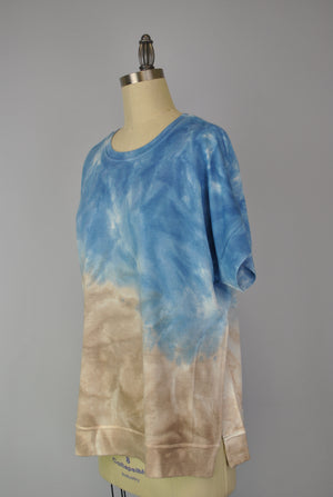 Cutoff Sleeve Tie Dye Top