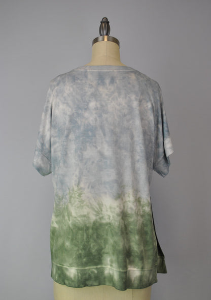 Cutoff Sleeve Tie Dye Top -- Grizzly Stone S/S (D190692)
