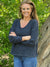 Sweater-like V Neck Top - Navy (D190713)