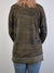 Camo Print Oil Dye Side Vent Pullover Top