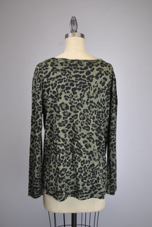 Cheetah Print Pullover Top - D2248 (Cactus)