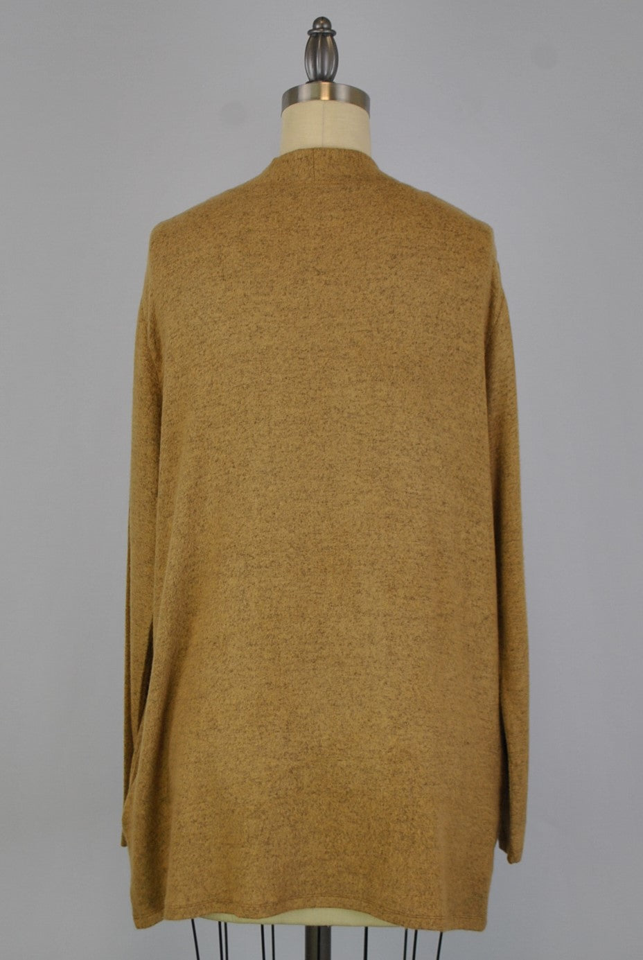 Open Front Sweater-like Cardigan - Taupe