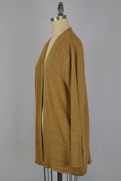 Open Front Sweater-like Cardigan - Taupe