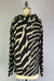 Cowl Neck Drawstring Sweater-like Yummy Top - Black & Sand (D24445)