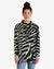 Cowl Neck Drawstring Sweater-like Yummy Top - Black & Sand (D24445)