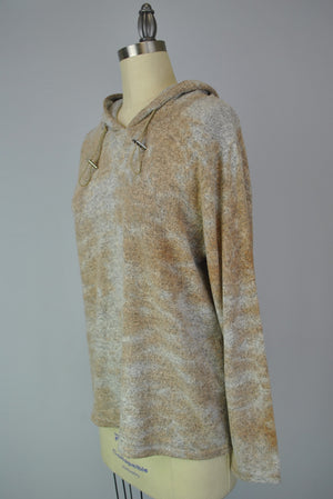 Hooded Batik Sweater-like Top - Batik (D24672)