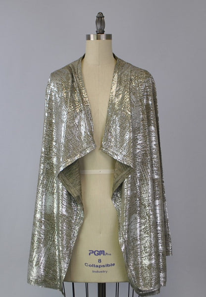 Foil Shine Cardigan - Coffee Silver (D26111)