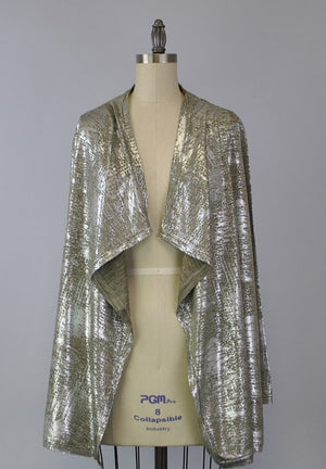 Foil Shine Cardigan - Coffee Silver (D26111)