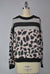 Sweater-like Print Top - Dark Grey Stripe Pink (D90101)