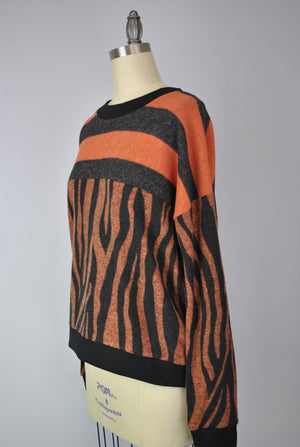 Sweater-like Yummy Top - Orange Zebra (D90101)
