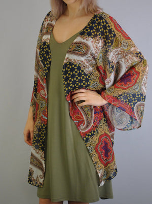 Dècoltè Chiffon Cardigan - Paisley