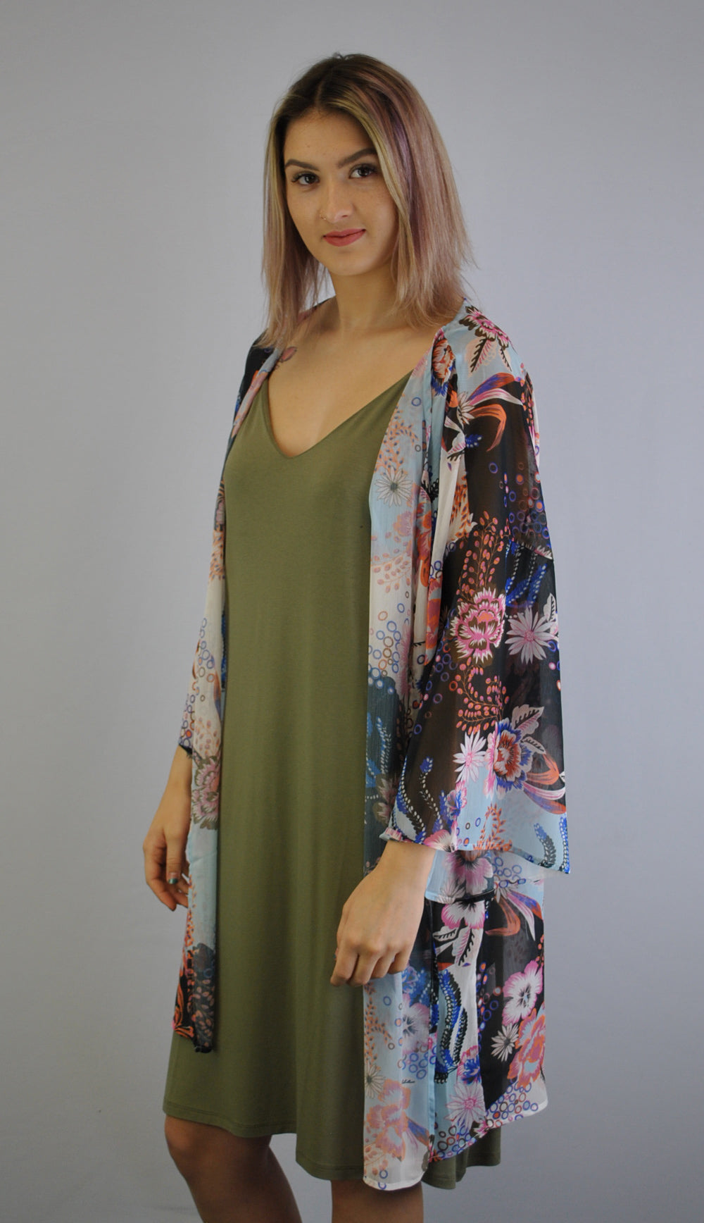 Floral sales chiffon cardigan