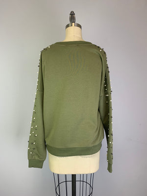 Pearl and Stud Sweatshirt (Y190727)